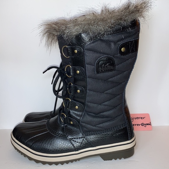 LMT ED 8.5 Joan Of Arctic Black Ostrich Fur Lined Winter Boots (Gold Hardware) - Picture 8 of 16